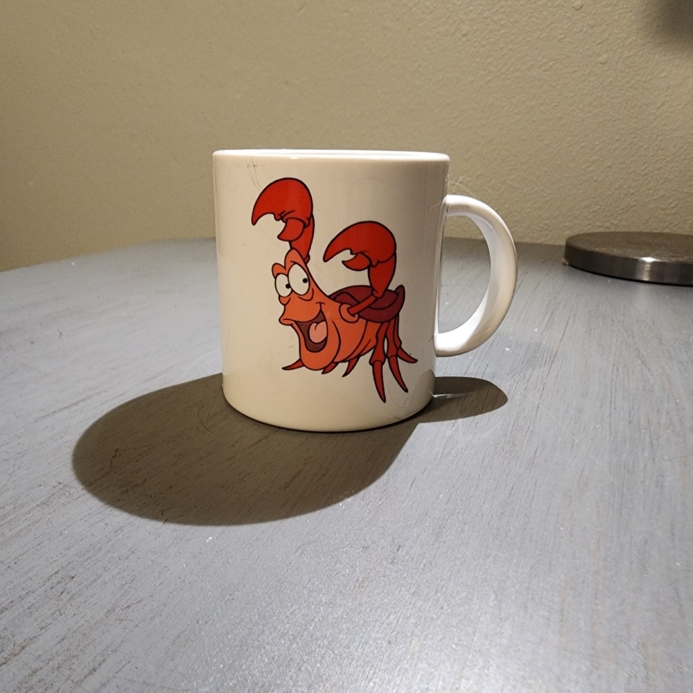 Vintage Little Mermaid Sebastian Mug Disney Channel TV Promo 1990s Plastic Cup